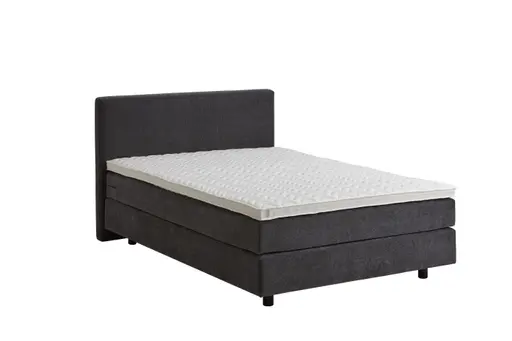 Boxspringbett Valencia - Liegefläche ca. 140x200 cm, Stoff, Anthrazit