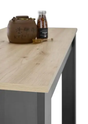 Bartisch - LB ca. 115x50 cm, Artisan Eiche Nachbildung, Schwarz