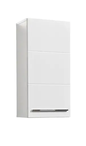 Hängeschrank- B ca. 34 cm, Weiß Matt, Weiß Hochglanz