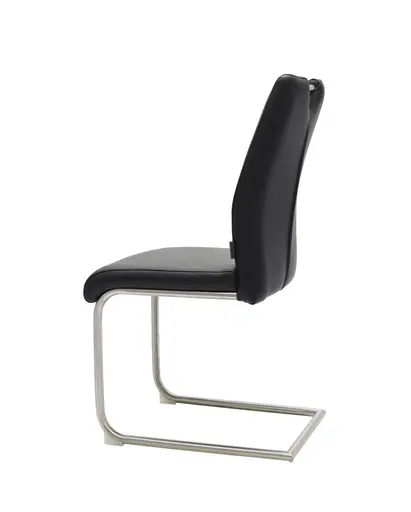 Freischwinger MERVE - Leder, Schwarz