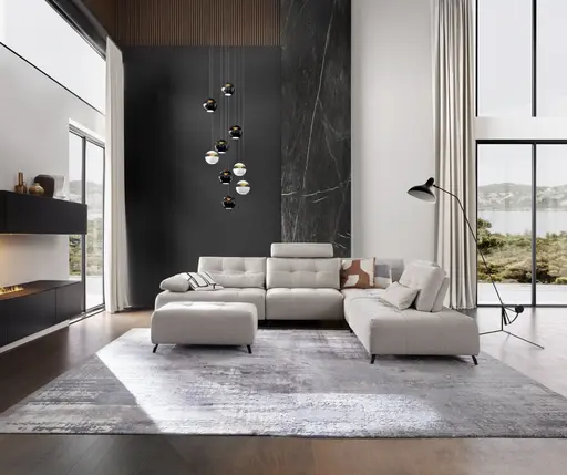 Hocker Comodo - Stoff, Offwhite