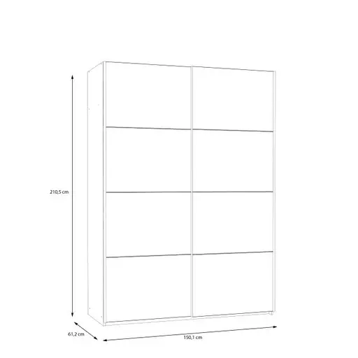 Schwebetürenschrank FREDDY 2- B ca. 150 cm, Weiß