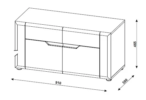 Garderobenkombination - Eiche Evoke Nachbildung, Weiß Hochglanz