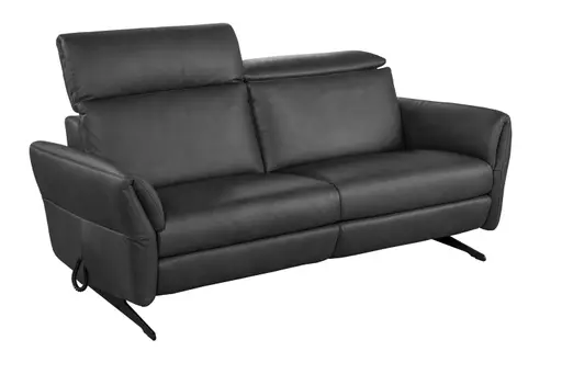 Sofa - 2,5-Sitzer, Kopfteil verstellbar, Sitzvorzug motorisch, Leder, Anthrazit