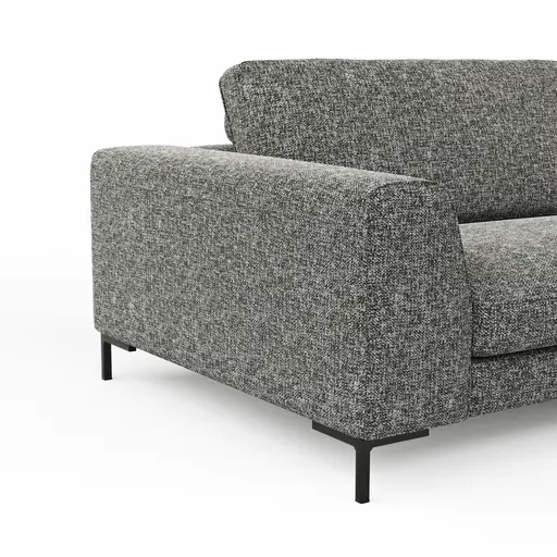 Ecksofa Solano - 1,75-Sitzer mit Longchair Rechts, Stoff, Dunkelgrau