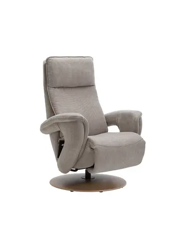 Sessel Tulsa Relax - Größe M, inkl. Fußteil/Rückenlehne verstellbar (motorisch), inkl. Kopfteilverstellung, Stoff, Graubeige