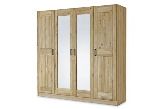 Drehtürenschrank- B ca. 202 cm, Eiche, Massiv, Geölt