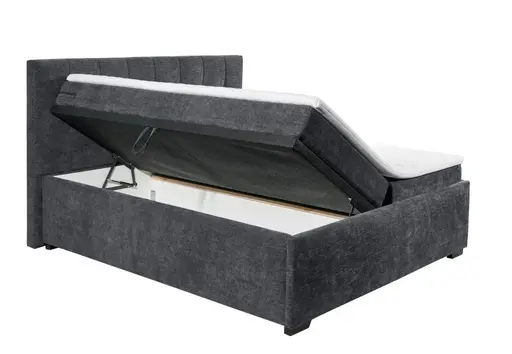 Polsterbett- Liegefläche ca. 180x200 cm, Stoff, Dunkelgrau