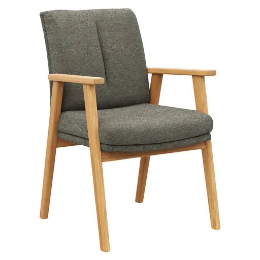 Armlehnstuhl Flore 2 - Stoff, Graugrün