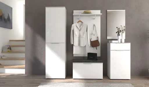 Garderobenpaneel - B ca. 80 cm, Weiß