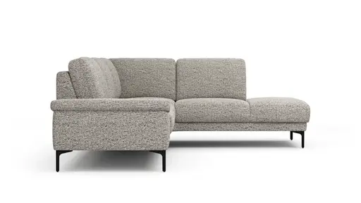 Ecksofa Matero - 2-Sitzer mit Ecke rechts, Stoff, Graubeige