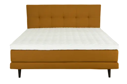 Boxspringbett Laura - Liegefläche ca. 180 x 200 cm, Stoff, Senfgelb