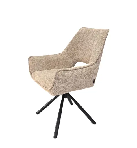 Armlehnstuhl MARESA - drehbar, Stoff, Braun