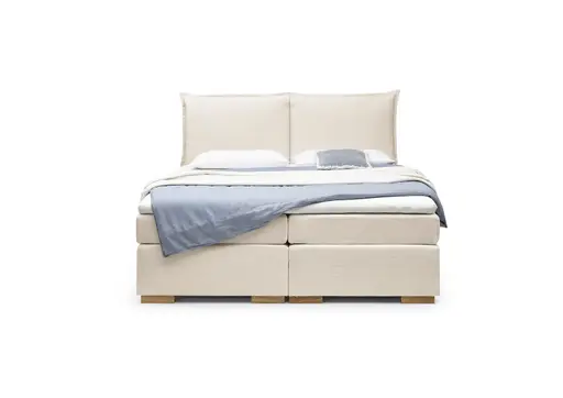Boxspringbett SANDRIN A- Liegefläche ca. 180x200 cm, Stoff, Creme