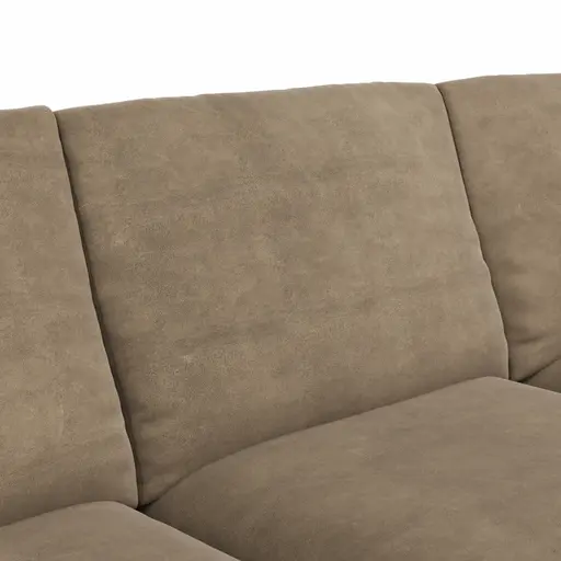 Ecksofa Stormy - 2,5-Sitzer mit Longchair rechts, Stoff, Rauchbraun