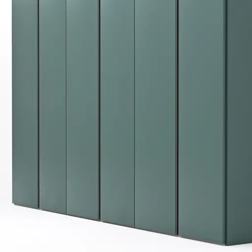 Drehtürenschrank Loretto - B ca. 280 cm, Lack matt, Salbeigrün