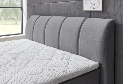 Boxspringbett- Liegefläche ca. 180x200 cm, Stoff, Silber