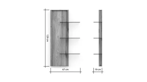 Wandregal Saratoga - linksseitig, Wildeiche massiv, natur geölt