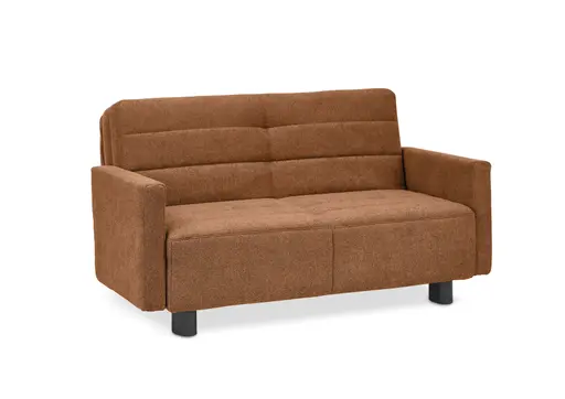  Faltsofa Easy - 2-Sitzer, ca. 140 cm inkl. Schlaffunktion/Topper/Armteil verstellbar, Stoff, Rot