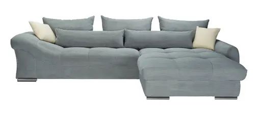 Ecksofa - 2-Sitzer, Ecke rechts, Stoff,  Dunkelgrau