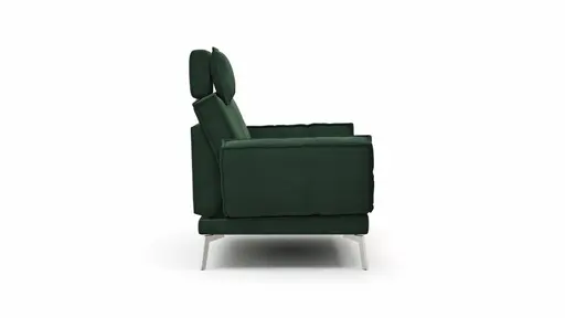 Sofa My - 2-Sitzer mit Rückenlehne/Armlehne verstellbar und Drehsitze, Stoff, Dunkelgrün