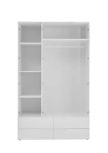 Kleiderschrank - B ca. 126 cm, Weiß