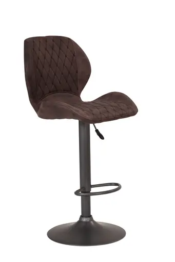 Barhocker - höhenverstellbar, Stoff, Braun