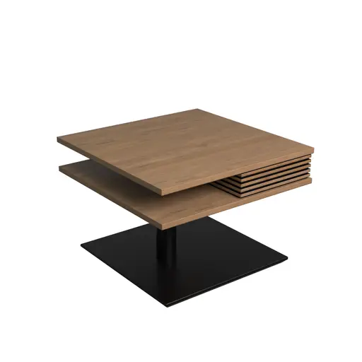 Couchtisch - höhenverstellbar, LBH. ca. 70x70x49-67 cm, Wildeiche furniert