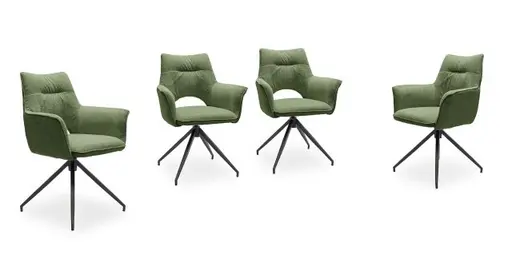 Armlehnstuhl MALEEN - drehbar, Stoff, Grün