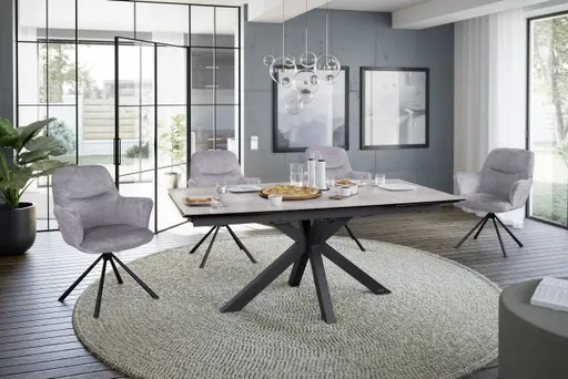 Esstisch MELANIA - ausziehbar, LB ca. 180x95, Keramik, Braun