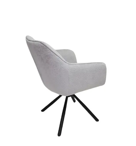 Armlehnstuhl MARLE - drehbar, Stoff, Silberfarben