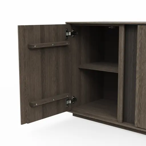 Mediaboard Saratoga - Buche massiv, silbergrau geölt