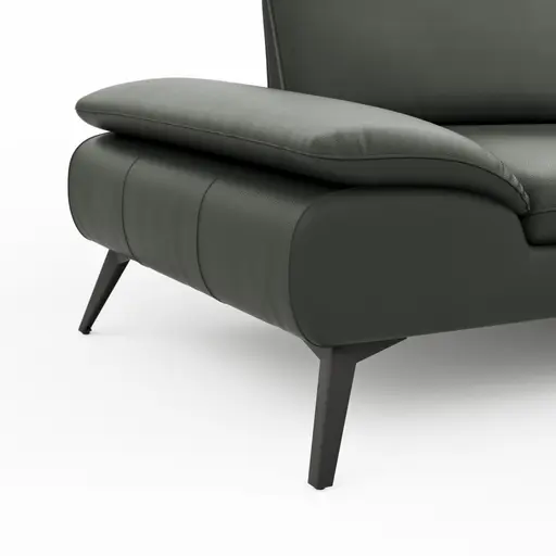 Sofa Collina - 3-Sitzer, Leder, Schlammgrün