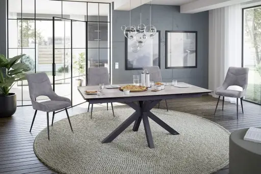 Esstisch MELANIA - ausziehbar, LB ca. 180x95, Keramik, Braun