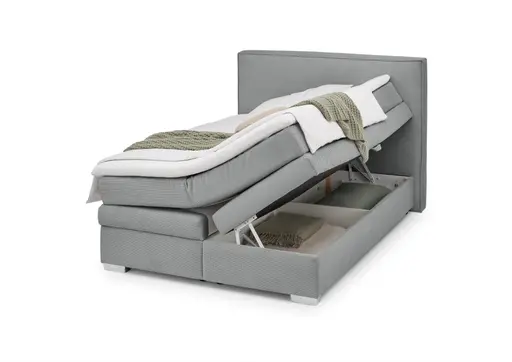 Boxspringbett- Liegefläche ca. 140x200 cm, Stoff, Grau