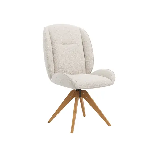 Stuhl Alara - drehbar, Stoff, Weiß