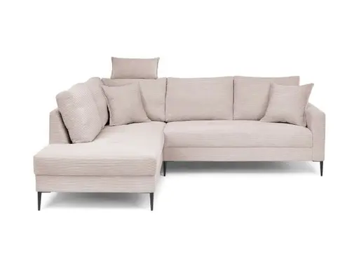 Ecksofa - Ecke links, 3-Sitzer, Stoff, Rosa