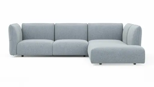 Ecksofa Motone - 2,5-Sitzer mit Ecke rechts, Stoff, Hellblau
