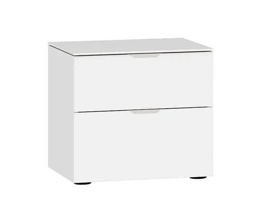 Nachtkommode JOIN IT- Glas, Cremeweiß, Weiß