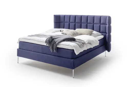 Polsterbett Samu 3 - Liegefläche 180x200cm, Stoff, Dunkelblau