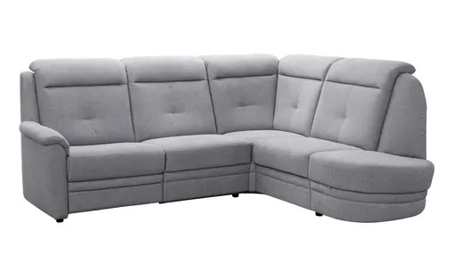 Ecksofa - 2-Sitzer mit Ecke rechts, Stoff, Silber