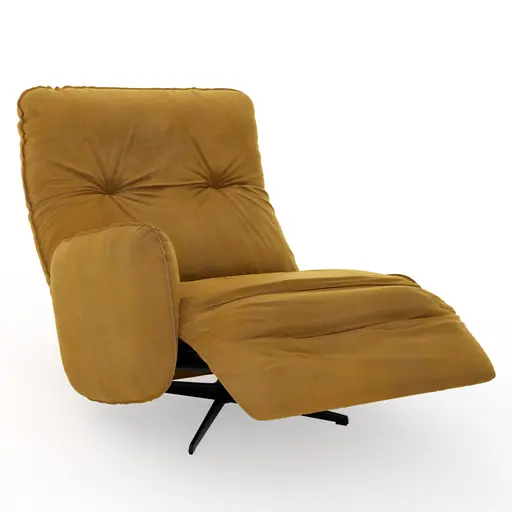 Loungesessel Lovere - Leder, Curry, Armlehne links