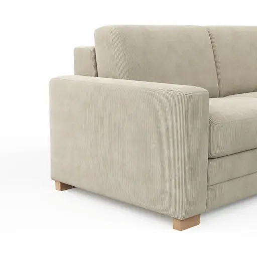 Sofa Lakeville 1 - 2-Sitzer inkl. Schlaffunktion, Gestell Schwarz, Stoff, Beige