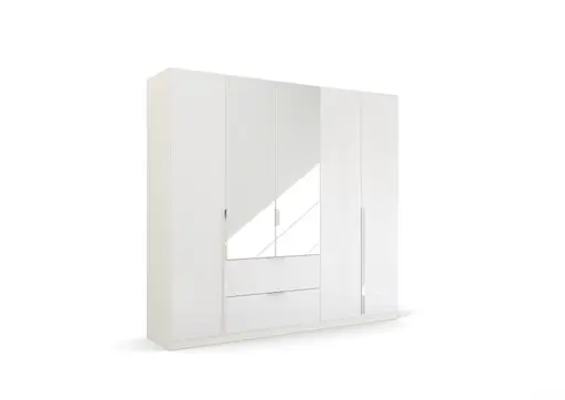 Drehtürenschrank RAGONA SPIN- B ca. 226 cm, Weiß, Weiß Hochglanz