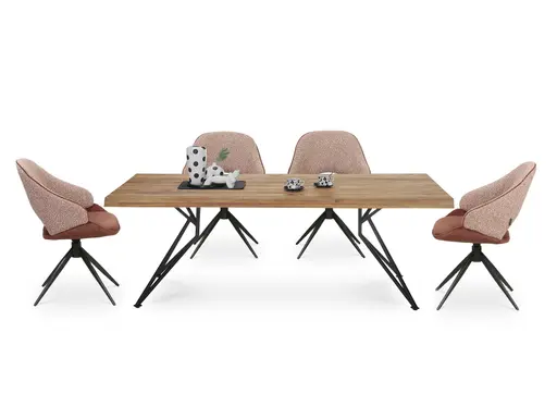 Stuhl MERIEM - drehbar, Stoff, Rost