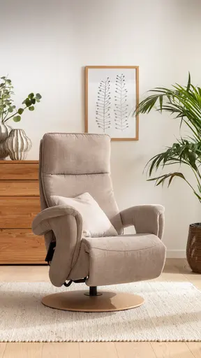 Sessel Tulsa Relax - Größe M, inkl. Fußteil/Rückenlehne verstellbar (motorisch), inkl. Kopfteilverstellung, Stoff, Graubeige