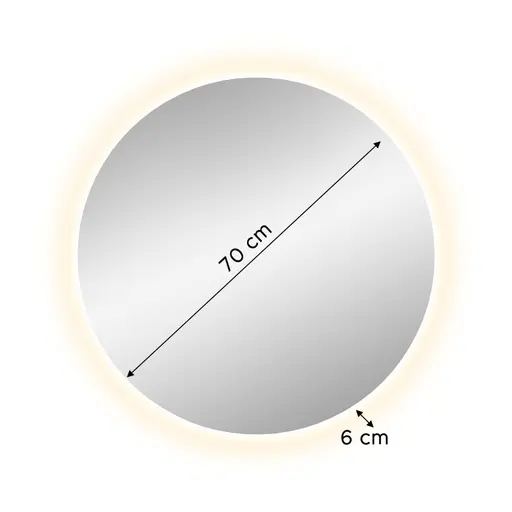 Spiegel - mit Beleuchtung, D ca. 70 cm