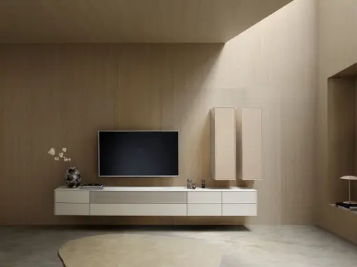 Wohnwand 3900 - Hängend, Lack matt, Kaschmir, Helles Rosa