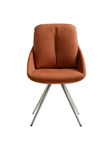 Polsterstuhl - drehbar, Stoff, cognac
