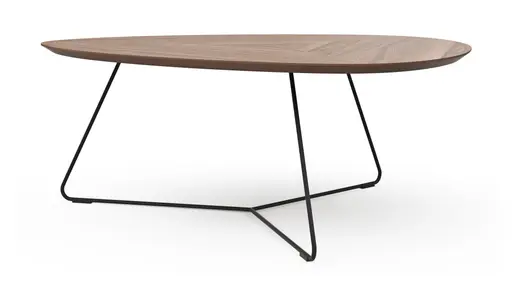 Couchtisch Fano - LBH ca. 96x86x38 cm, Nussbaum, Furnier